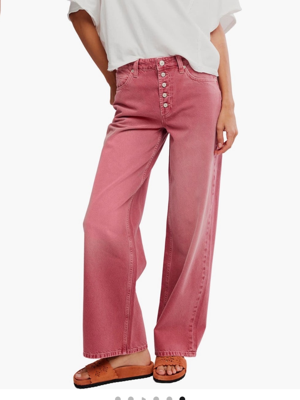 NWT we the free Free People Nia Boyfriend Straight-Leg Jeans in Wine Red